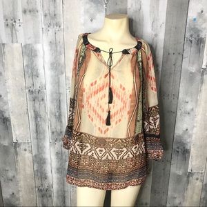 Anthropologie Fig and Flower Bohemian Blouse